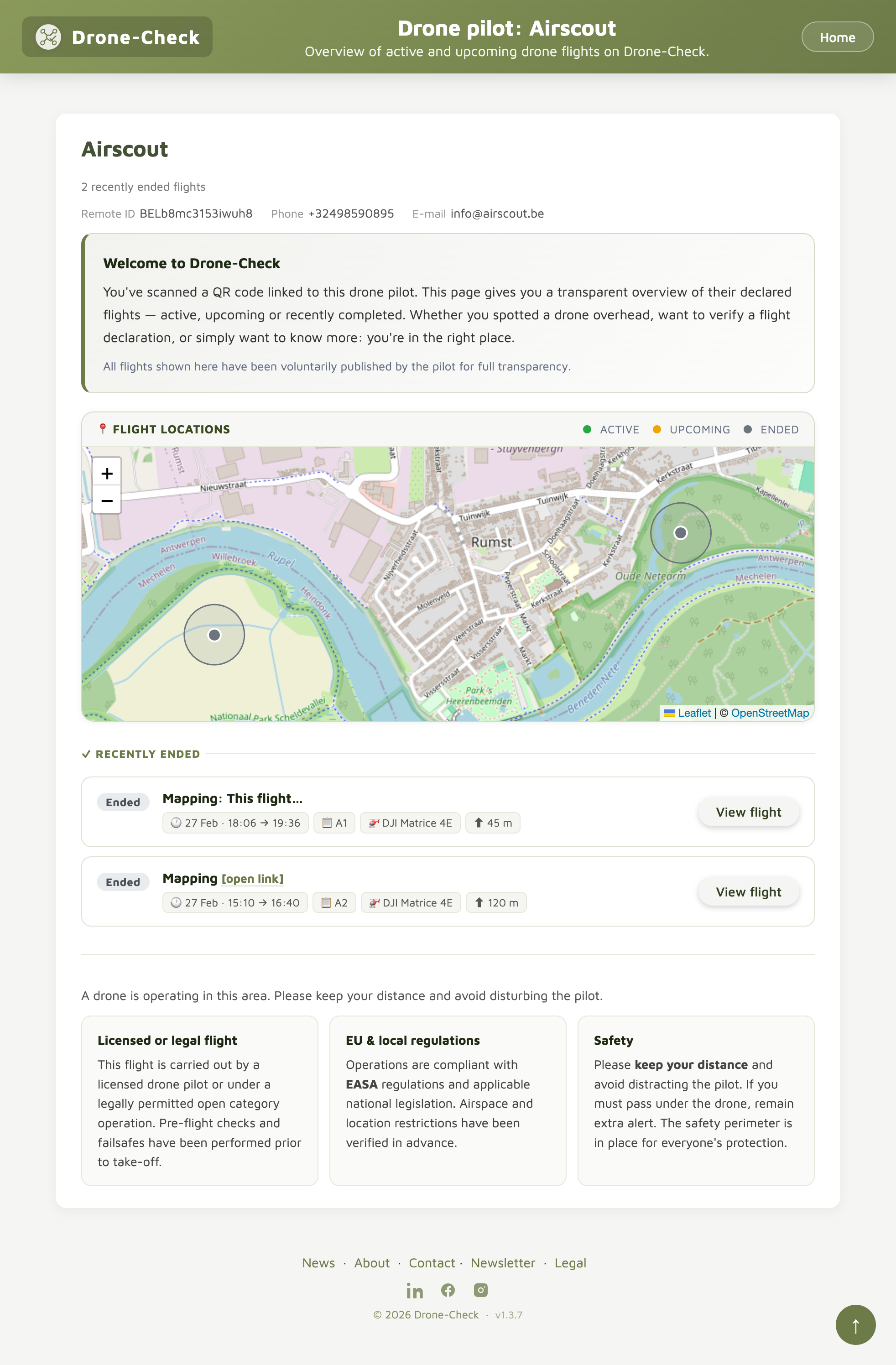 Preview of the Pilot page